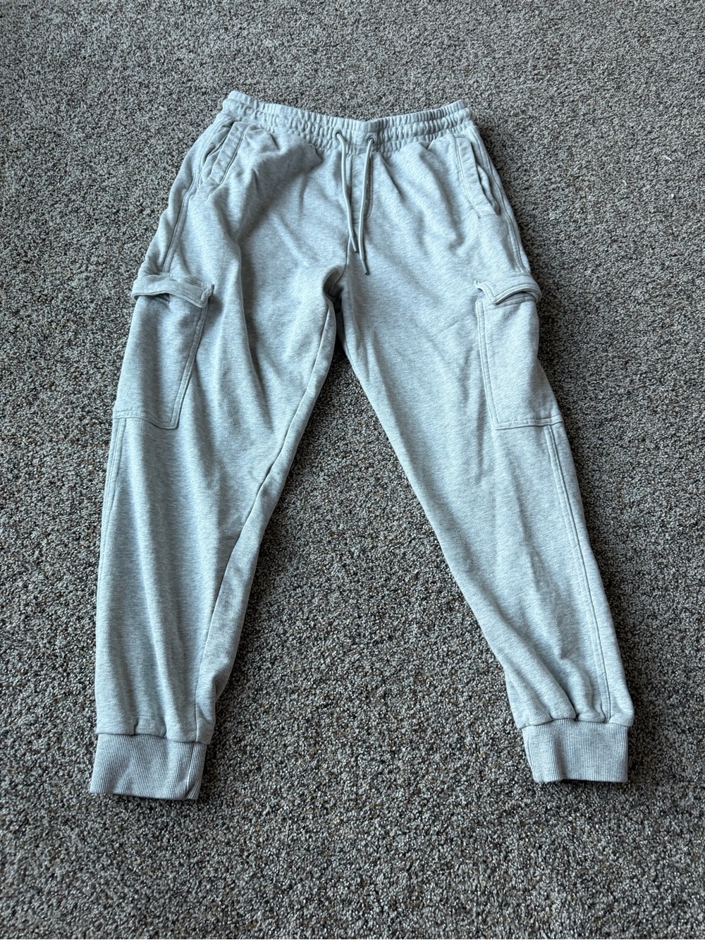 Gymshark Men's Cargo Jogger Sweatpants Large Light Gray Marl Utility Pants